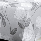 Nordfavn Shell Grau Silber – Wachstuch Tischdecke mit elegantem Blattmuster, Ecke