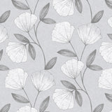 Nordfavn Shell Grau Silber – Wachstuch Tischdecke mit elegantem Blattmuster