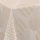 Nordfavn Soft Geo Sand – Wachstuch Tischdecke mit grafischem Muster, Ecke