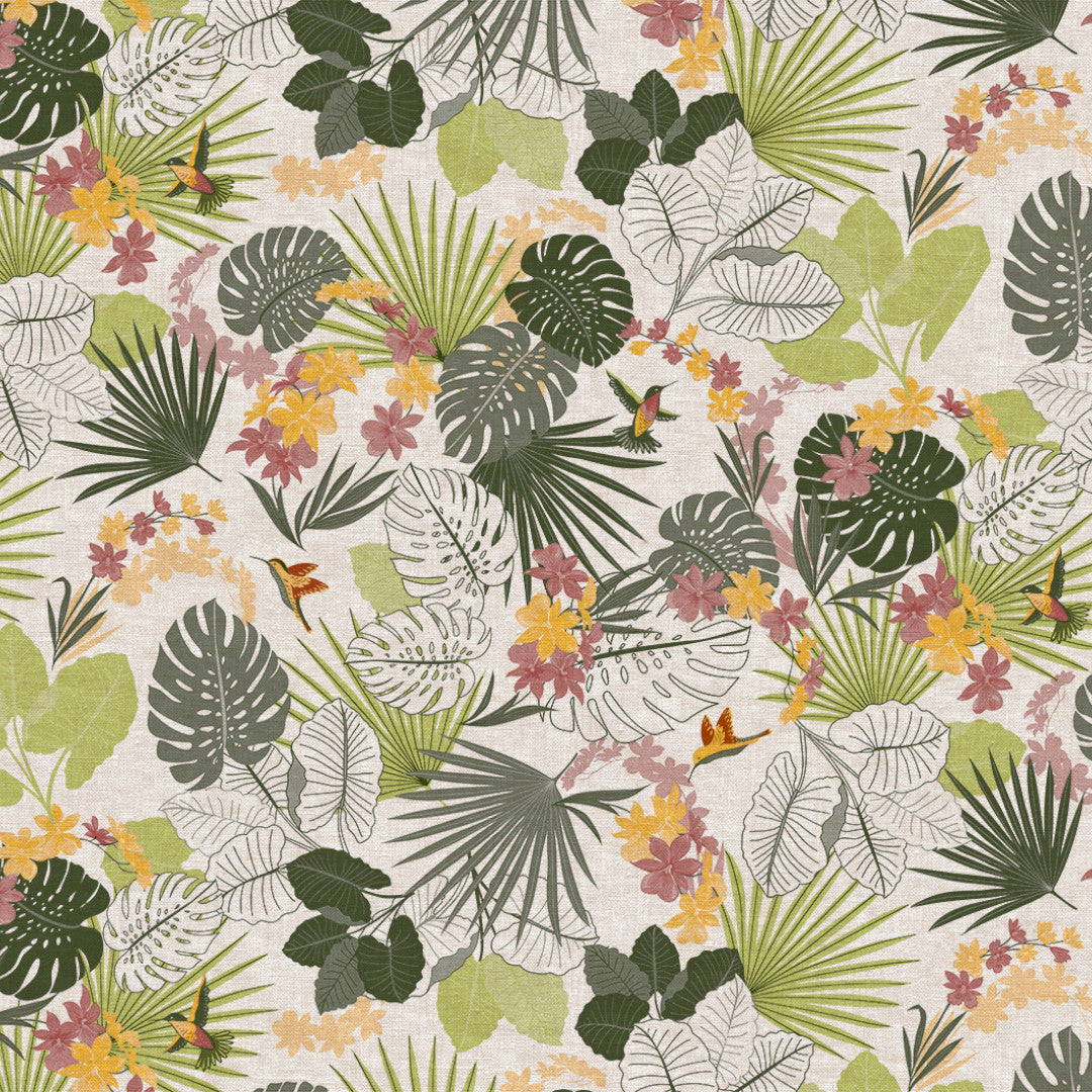 Nordfavn Tropical Kolibri – Wachstuch Tischdecke mit botanischem Muster, Muster