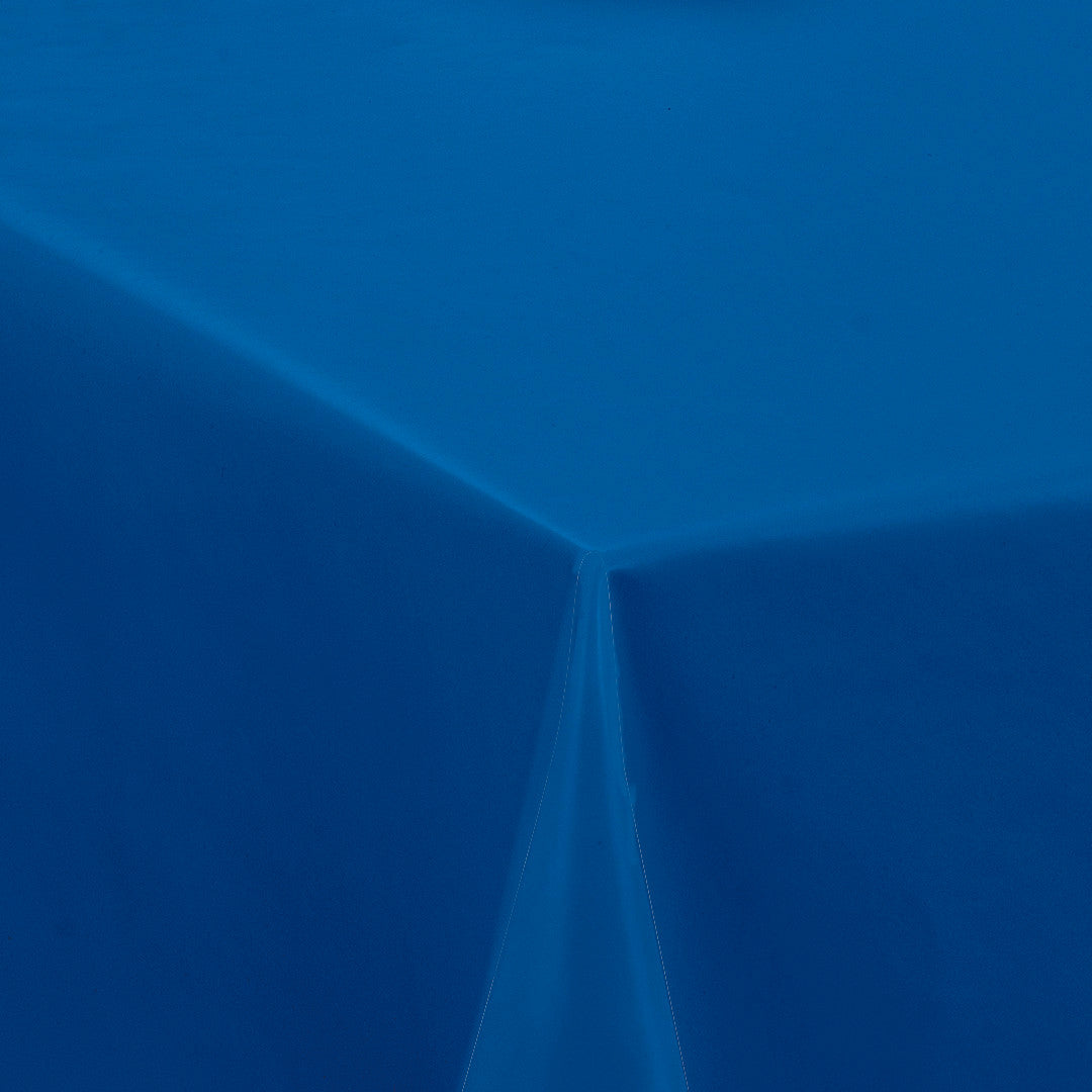 Nordfavn Uni Meerblau - Einfarbige halbglänzende Wachstuch Tischdecke, Ecke