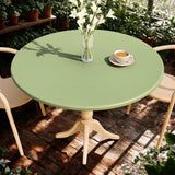 Nordfavn Laurel Green – Einfarbige halbglänzende Wachstuch Tischdecke, Gummizug