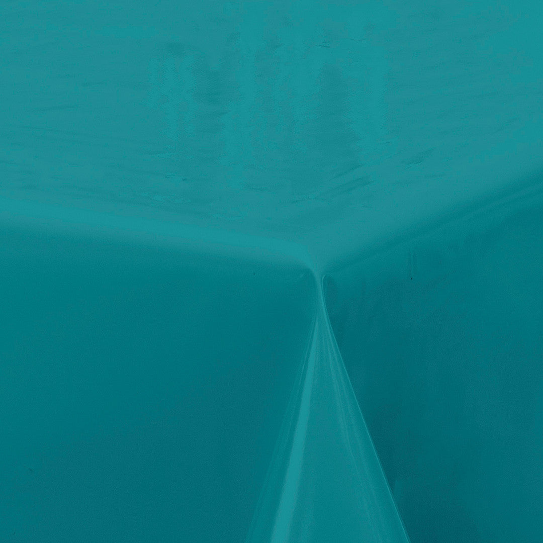 Nordfavn Uni Canard Blau - einfarbige halbglänzende Wachstuch Tischdecke, Ecke