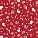 Nordfavn Xmas Cookies – Wachstuch Tischdecke für Weihnachten mit Plätzchen und Weihnachtsmotiven, Muster