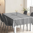 Nordic Stripe Grau – Gestreifte Wachstuch Tischdecke mit leichter Struktur, Ambiente