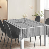 Nordic Stripe Grau – Gestreifte Wachstuch Tischdecke mit leichter Struktur, Ambiente