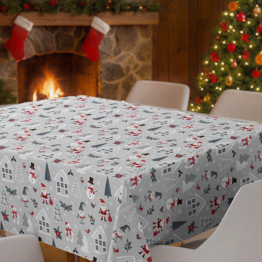 Nordic Winter – Wachstuch Tischdecke für Weihnachten mit Weihnachtsmotiven im skandinavischen Stil
