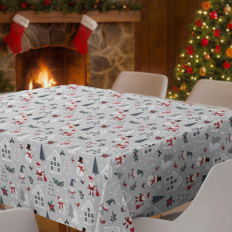 Nordic Winter – Wachstuch Tischdecke für Weihnachten mit Weihnachtsmotiven im skandinavischen Stil