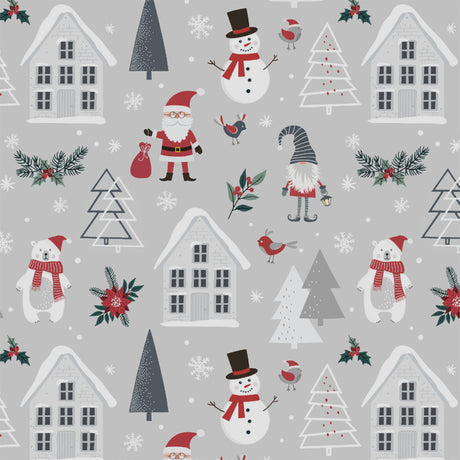 Nordic Winter – Wachstuch Tischdecke für Weihnachten mit Weihnachtsmotiven im skandinavischen Stil, Muster
