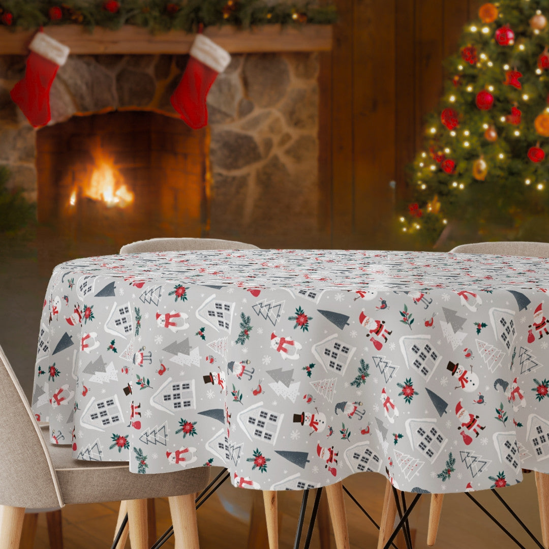 Nordic Winter – Wachstuch Tischdecke für Weihnachten mit Weihnachtsmotiven im skandinavischen Stil