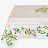 Nyons Ecru - Rechteckige Provence-Tischdecke 155 x 250 cm, Ecke