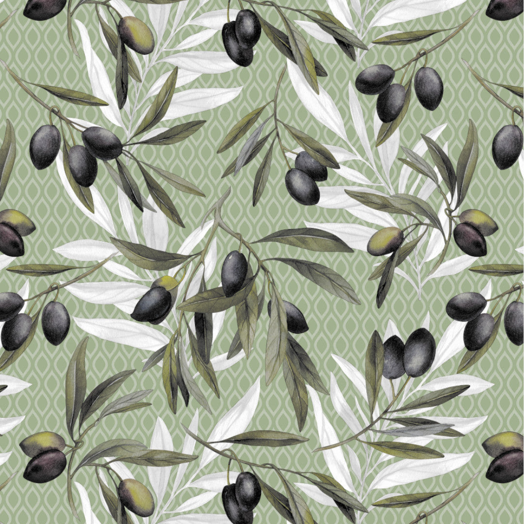 Olive Grove – Wachstuch Tischdecke mit klassischem mediterranem Flair, Muster