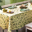 Olive It Jojoba – Captain Cook Wachstuch Tischdecke mit grafischem Olivenmotiv, Ecke