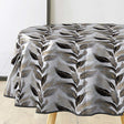 Oralia Metallic - Runde Wachstuch-Tischdecke mit glänzenden Blättern, Ø 155 cm