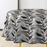 Oralia Metallic - Runde Wachstuch-Tischdecke mit glänzenden Blättern, Ø 155 cm