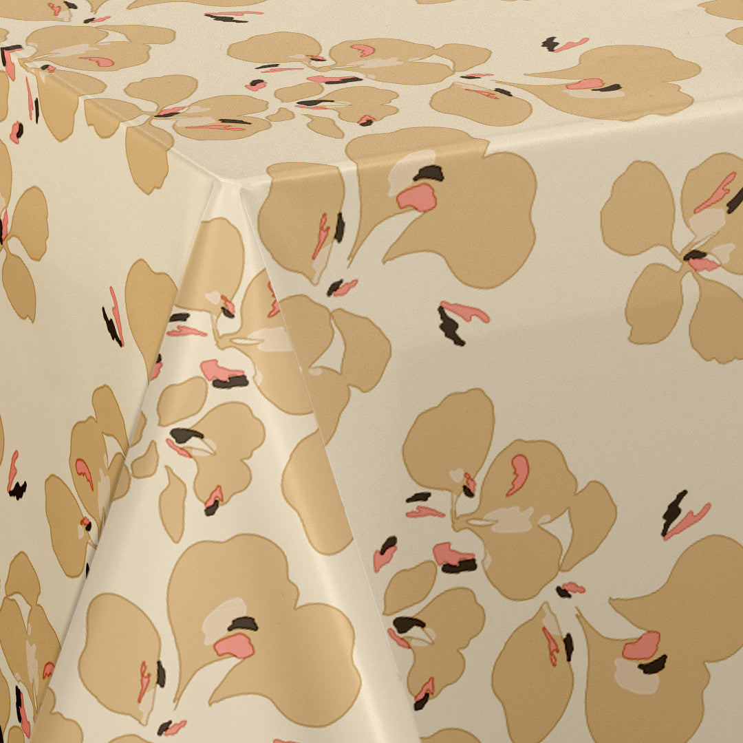 Orkide Champagne – Lola Wachstuch Tischdecke mit Blumenprint, Muster