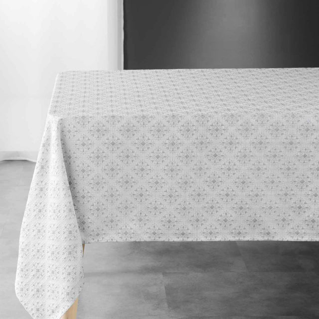 Orphee – Damasttischdecke mit feinem, geometrisch gewebtem Muster – 140 x 240 cm