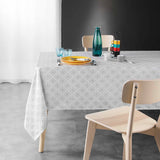 Orphee – Damasttischdecke mit feinem, geometrisch gewebtem Muster – 140 x 240 cm, Ambiente