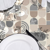 Ovaline Bladform - Wachstuch Tischdecke mit nordischer Geometrie und organischen Details, Details