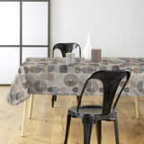 Ovaline Bladform - Wachstuch Tischdecke mit nordischer Geometrie und organischen Details, Ambiente
