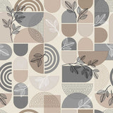Ovaline Bladform - Wachstuch Tischdecke mit nordischer Geometrie und organischen Details, Muster