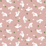 Peace is in the Air Rosenwood – Lola Wachstuch Tischdecke mit grafischem Vogelmotiv, Ecke