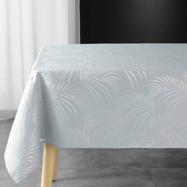 Plumette Grey – Damasttischdecke mit gewebtem Palmblattmuster – 140 x 240 cm