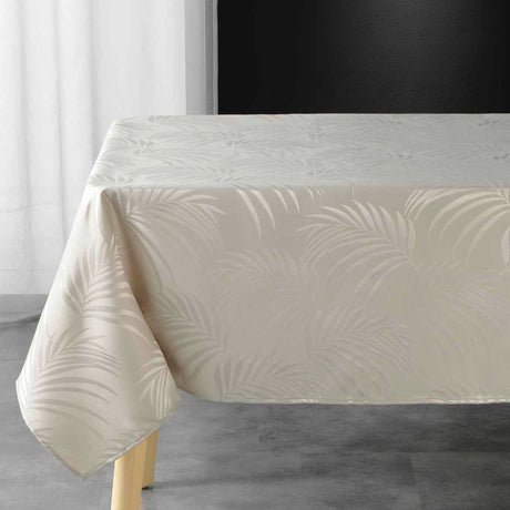 Plumette Linen – Damasttischdecke mit gewebtem Palmblattmuster – 140 x 240 cm