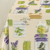 Provence Oliven & Blomster - Wachstuch Tischdecke mit beigem Grund, Ecke