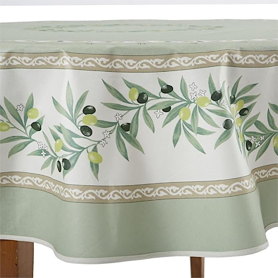 Ramatuelle Grün – Runde Provence-Tischdecke Ø 180, Muster