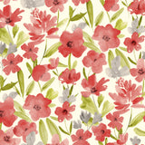 Lia Pink – Wachstuch Tischdecke mit mohnähnlichen Aquarellblumen, Muster