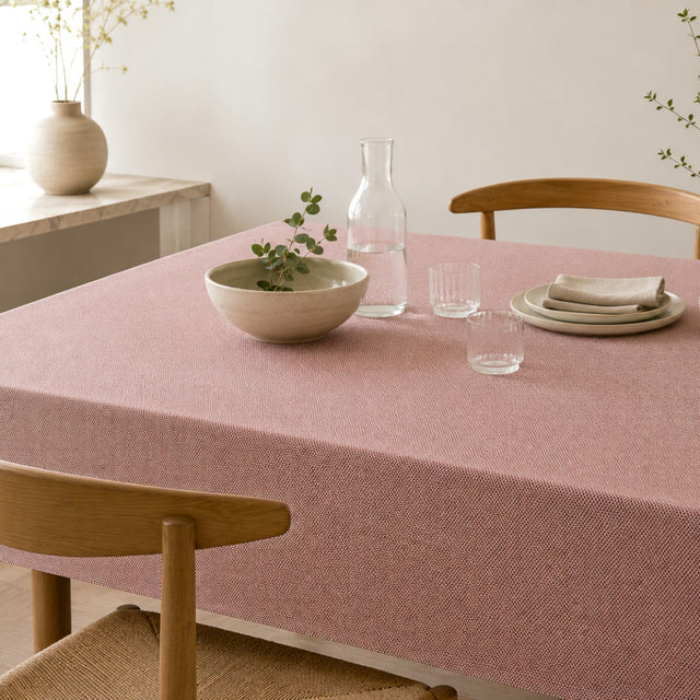 Nordfavn Roa Tinto Altrosa – Extra breite abwaschbare Tischdecke in gedecktem Rosa, 180 cm