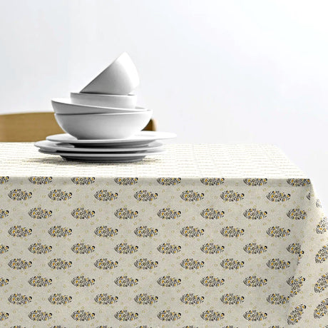Södahl Boheme Gold – Abwaschbare Tischdecke aus 100% Baumwolle mit rutschfester Unterseite