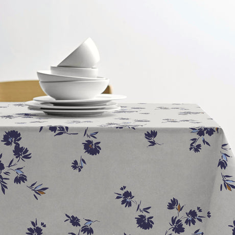 Silhouette Cloud Grey – Södahl abwaschbare Tischdecke aus 100% Baumwolle mit rutschfester Unterseite