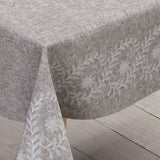 Silva Beige – beige Wachstuch Tischdecke mit eleganter Ornamentbordüre, Ecke