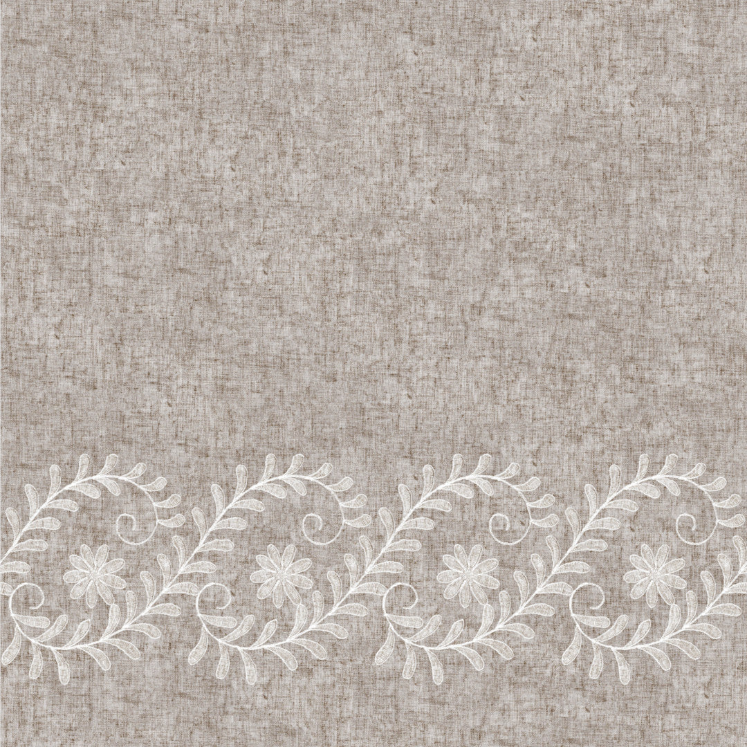 Silva Beige – beige Wachstuch Tischdecke mit eleganter Ornamentbordüre, Muster