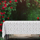 Sommerfavn Grau – Wachstuch Tischdecke mit Schmetterlingen und Blumen, Ambiente