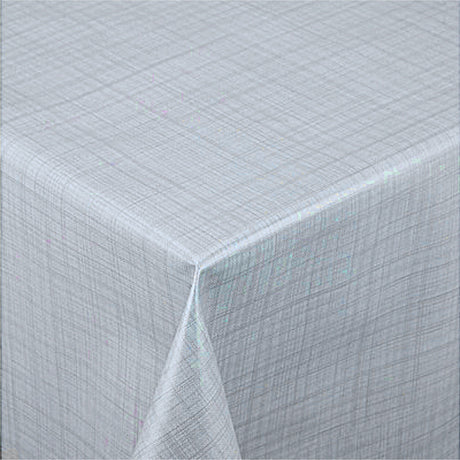 Steel Mist – Glatte Wachstuch Tischdecke in Mausgrau mit feinem grafischem Muster