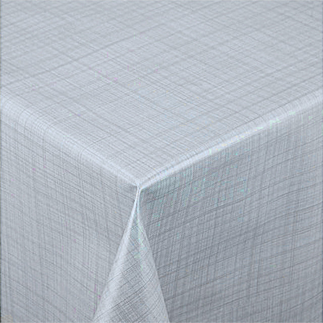 Steel Mist – Glatte Wachstuch Tischdecke in Mausgrau mit feinem grafischem Muster