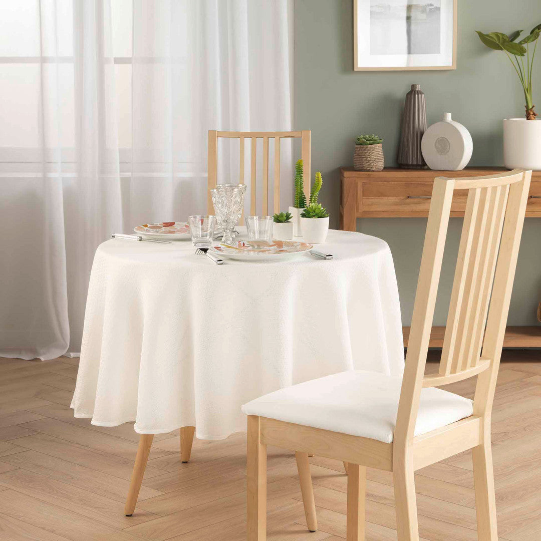 Stella – Runde Damasttischdecke Ø 180 cm, Ambiente