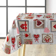 Sweet Love - Wachstuch Tischdecke mit Herzen, Karos und warmen Details, Ecke