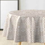 Textilia Carella – Runde Wachstuch-Tischdecke mit klassischem Kachelmuster in Beige, Ø 155 cm