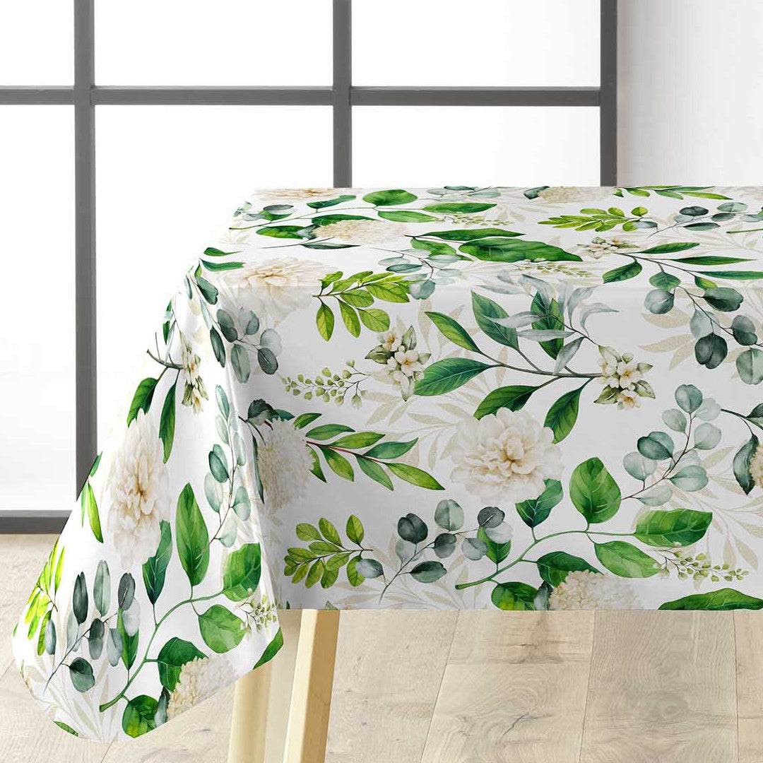 Textilia Dulcette – Wachstuch Tischdecke mit botanischem Muster, Ecke