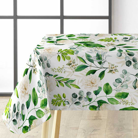 Textilia Dulcette – Wachstuch Tischdecke mit botanischem Muster, Ecke