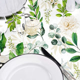 Textilia Dulcette – Wachstuch Tischdecke mit botanischem Muster, Nahaufnahme