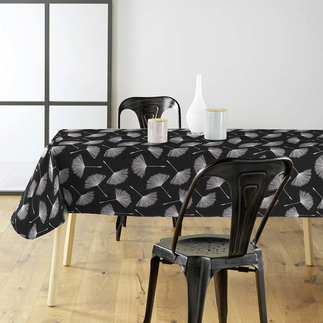 Textilia Glitter Auxine - Wachstuch Tischdecke mit Blumenmotiv in Silberdruck, Ambiente