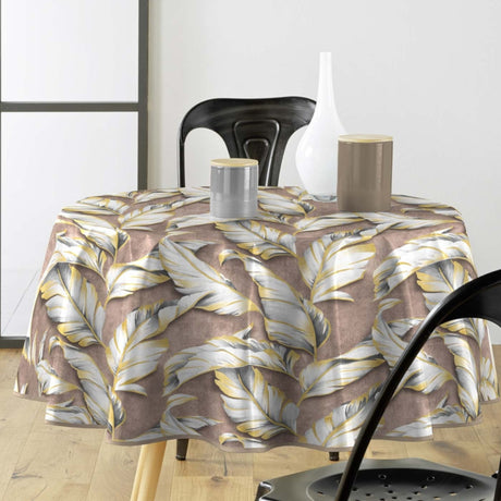 Textilia Glitter Ibany - Runde Wachstuch-Tischdecke Ø 155 cm, Ambiente