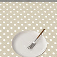 Top Dots Beige - hellbeige Wachstuch Tischdecke mit weißen Punkten, Ambiente