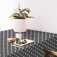 Top Dots Grey - Wachstuch Tischdecke in Dunkelgrau mit weißen Punkten, Ambiente