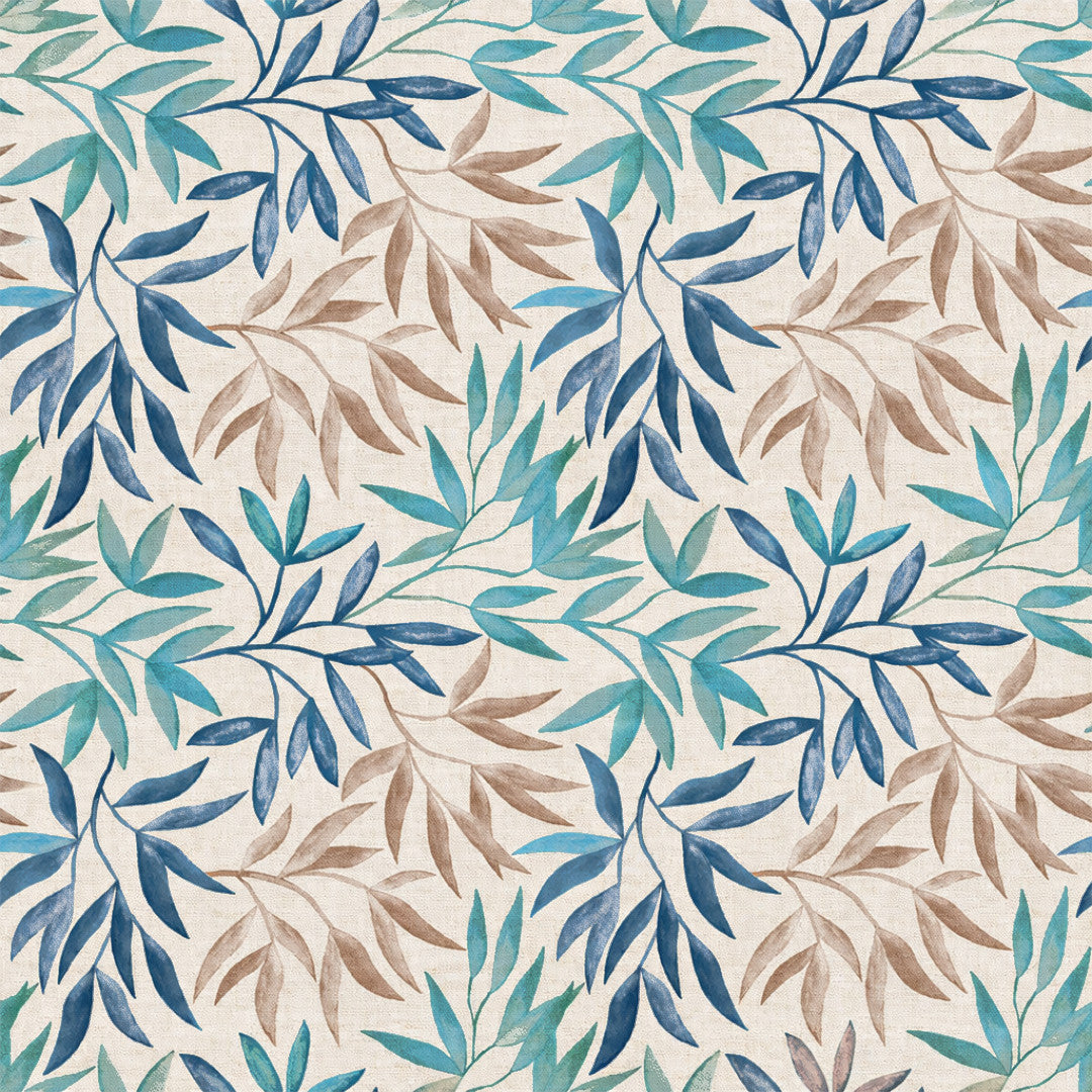 Valeria Blau – abwaschbare Tischdecke mit dekorativem Blattmotiv, Motiv